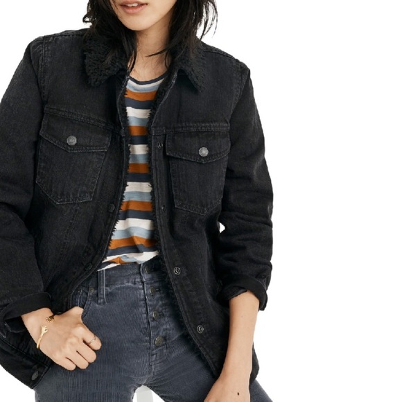 Madewell The Oversized Sherpa Jean Jacket